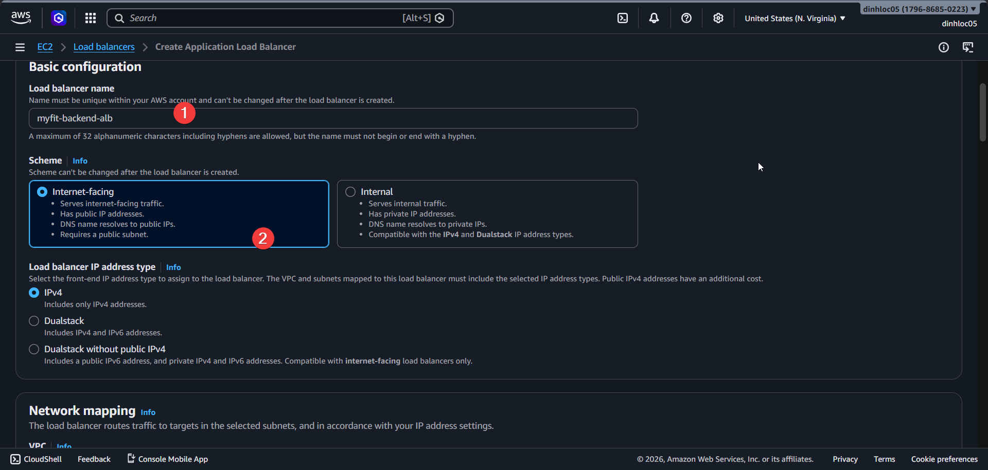 Create ALB screen 2
