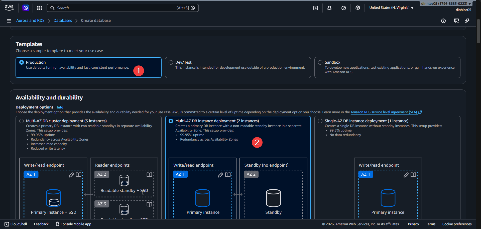 Create RDS screen 3