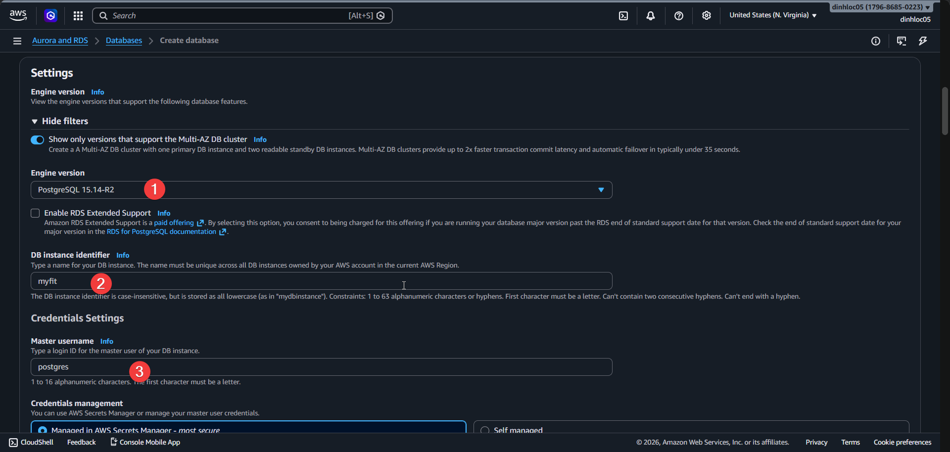 Create RDS screen 4