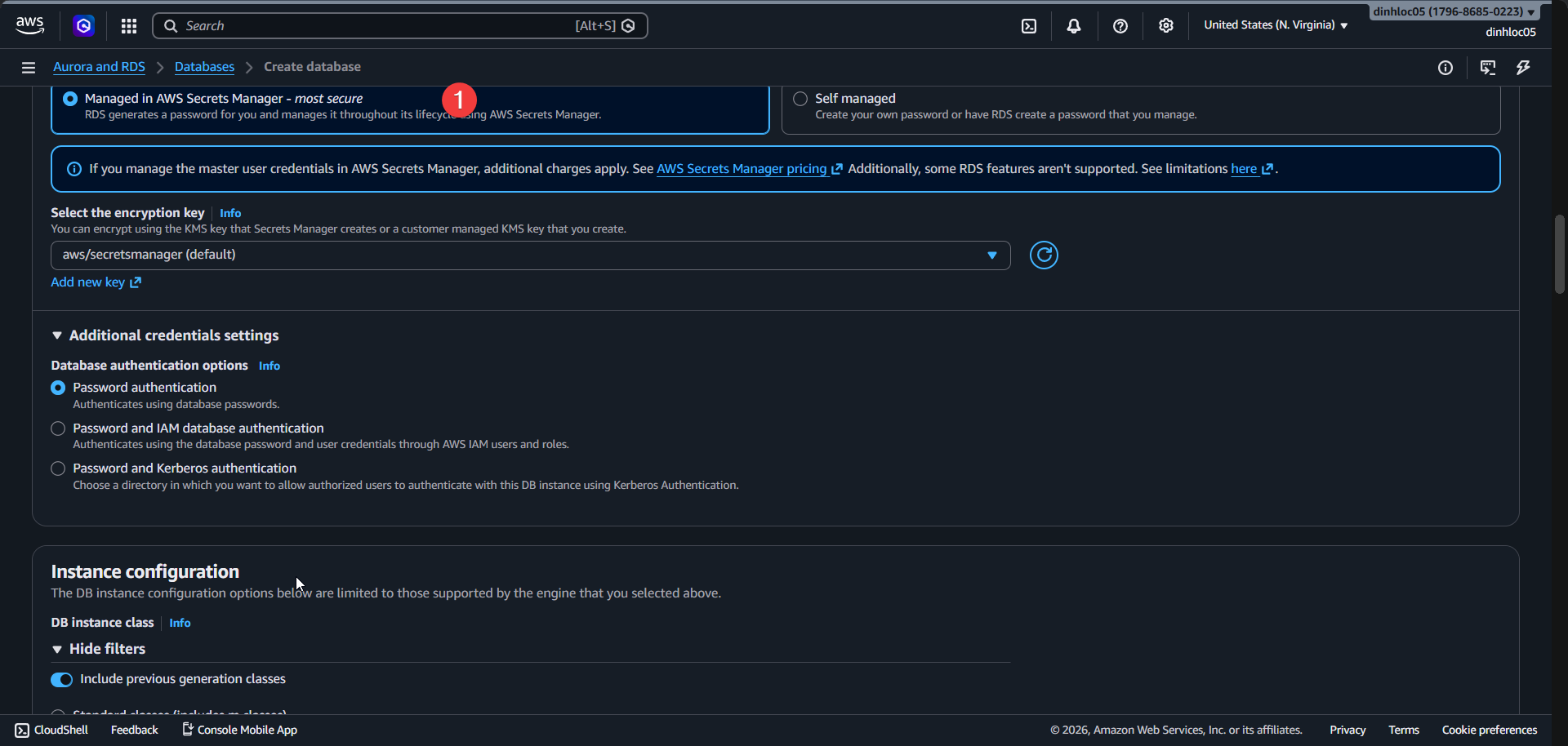 Create RDS screen 5