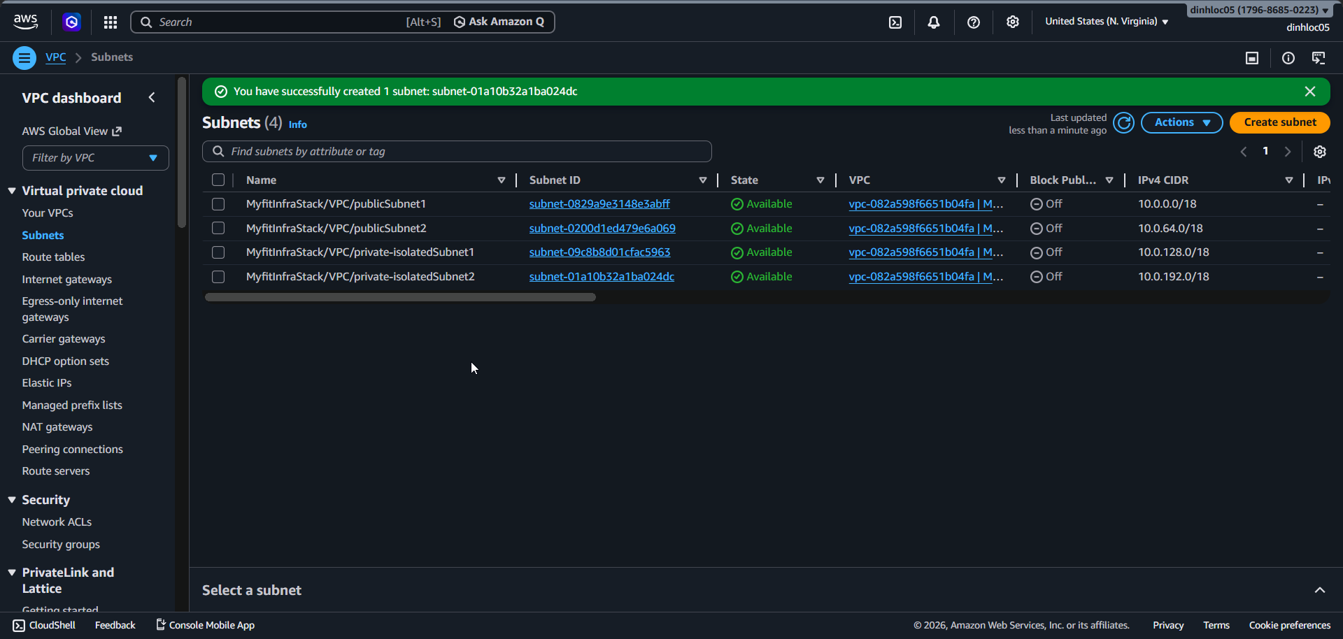 Subnet result